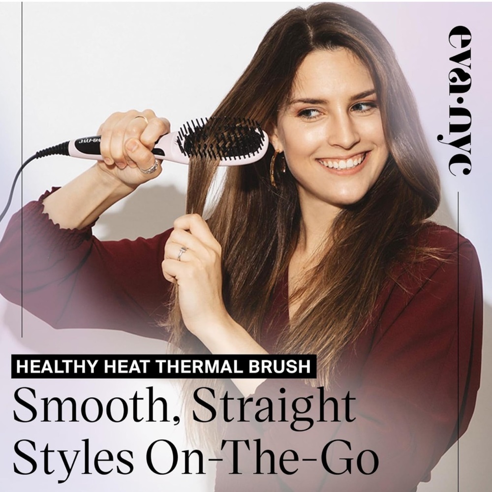 Eva NYC Healthy Heat Thermal Straightening Brush NWOT